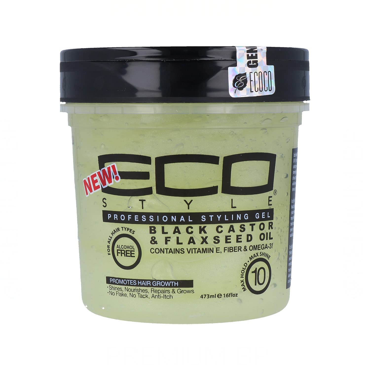 Buy now Eco Style Ecoco Gel - Black Castor Flaxseed Oil - Long Lasting Shine - Nourishes And Repairs Damaged Hair - Promotes Healthy Scalp - Provides Superior And Weightless Hold - Effortless Style - 16 Oz 16 Fl Oz (Pack of 1) at indiglob india