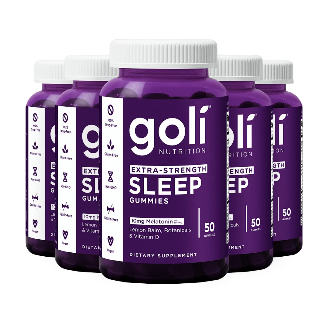 Goli Nutritional Supplement, Extra Strength Sleep Gummy 10mg Melatonin - 1 Pack 50 Count - Gluten-Free, Vegan, Non-GMO, and Gelatin-Free