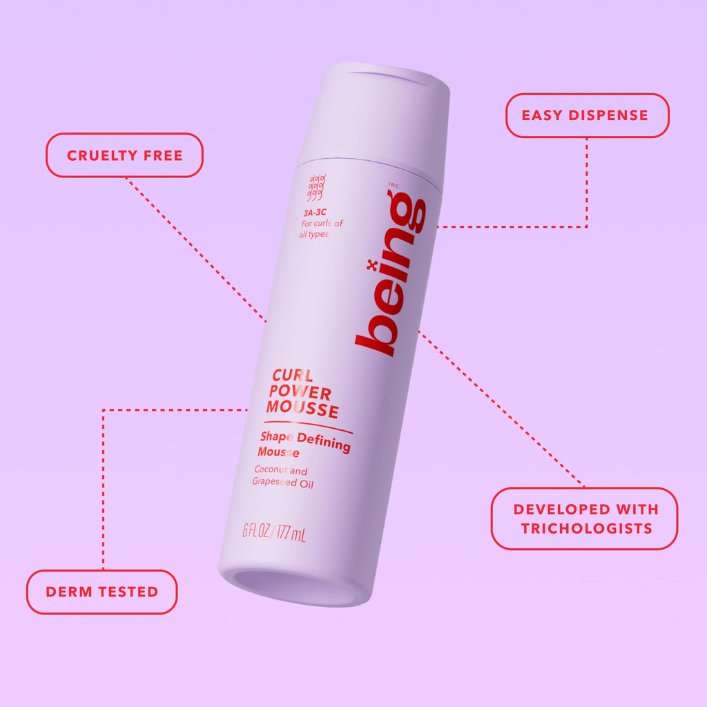 being CURL POWER MOUSSE Curl Defining Foam with Coconut and Grapeseed Oil 6 OZ(Pack of 2)