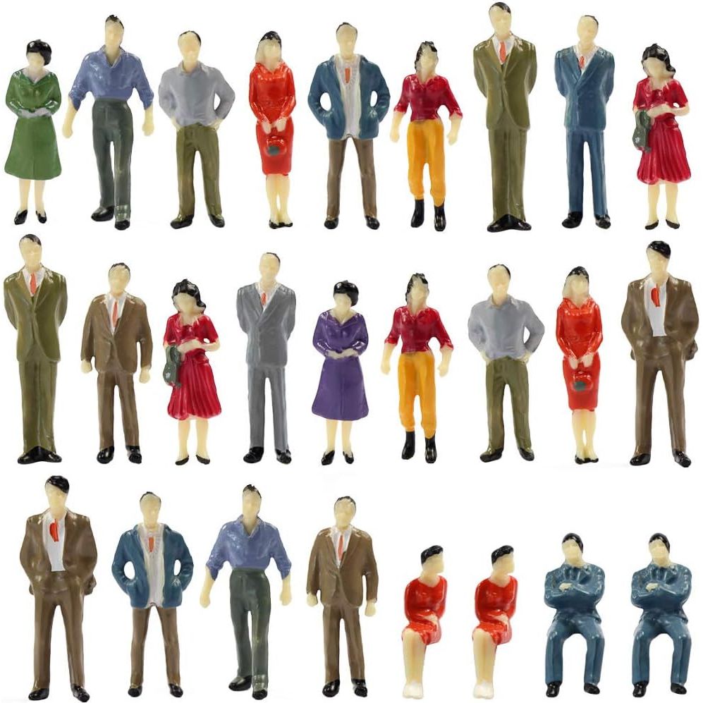 Buy now P50 Model Trains Architectural 1:50 O Scale Painted Figures O Gauge Sitting and Standing People for Miniature Scenes New (50PCS) 100PCS at indiglob india