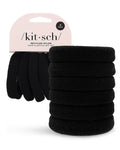 Buy now Kitsch Black Hair Ties No Damage - Strong, Stretchy Hair Bands | Soft Nylon Ponytail Holders, Snag-Free Rubber Bands, Perfect for Updos & Braids | Ideal Gifts for Women - Black, 6pcs Black Thick (Pack of 6) at indiglob india
