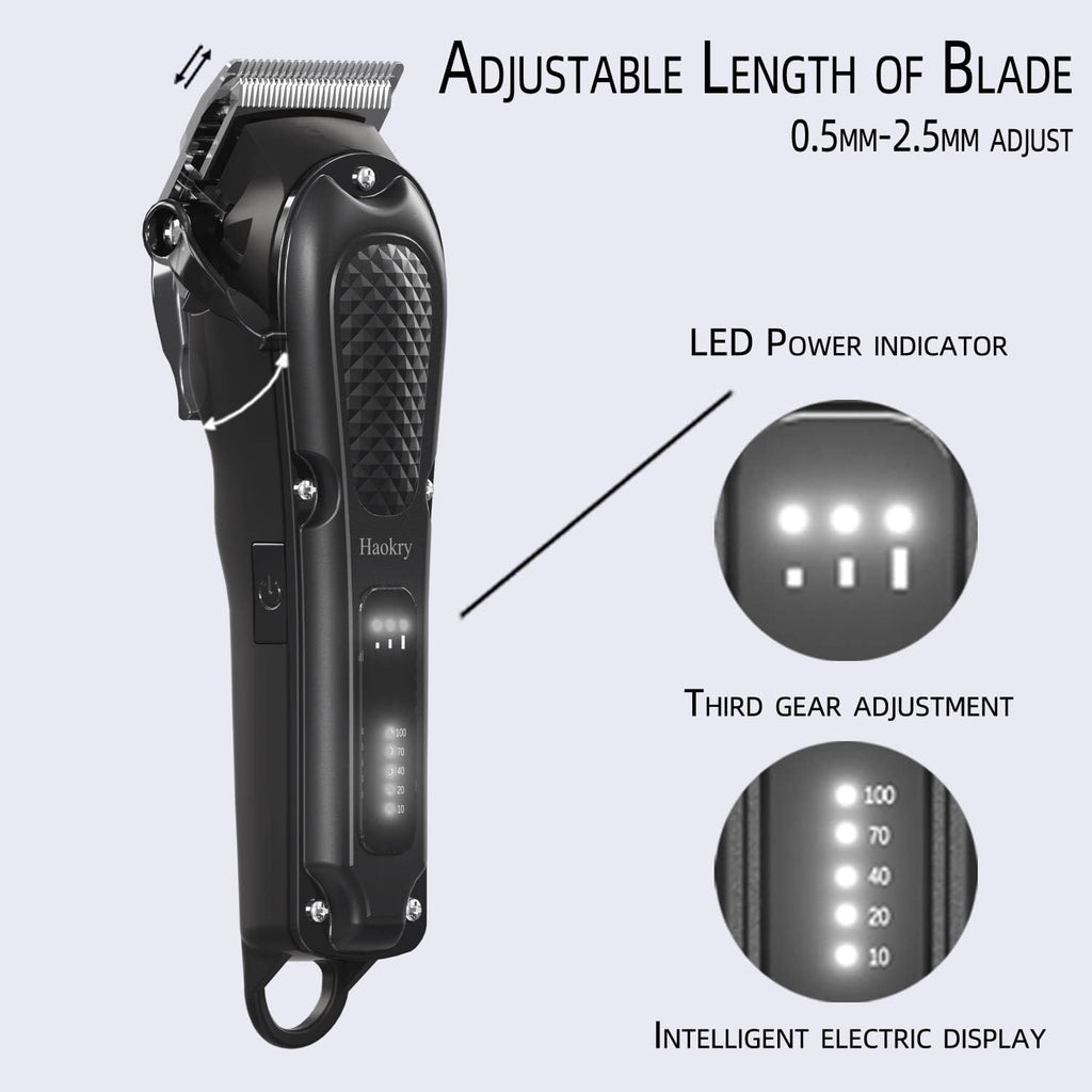 Haokry Hair Clippers for Men Barber Clippers for Hair Cutting&Grooming | Professional Cordless&Corded Rechargeable Beard Trimmer