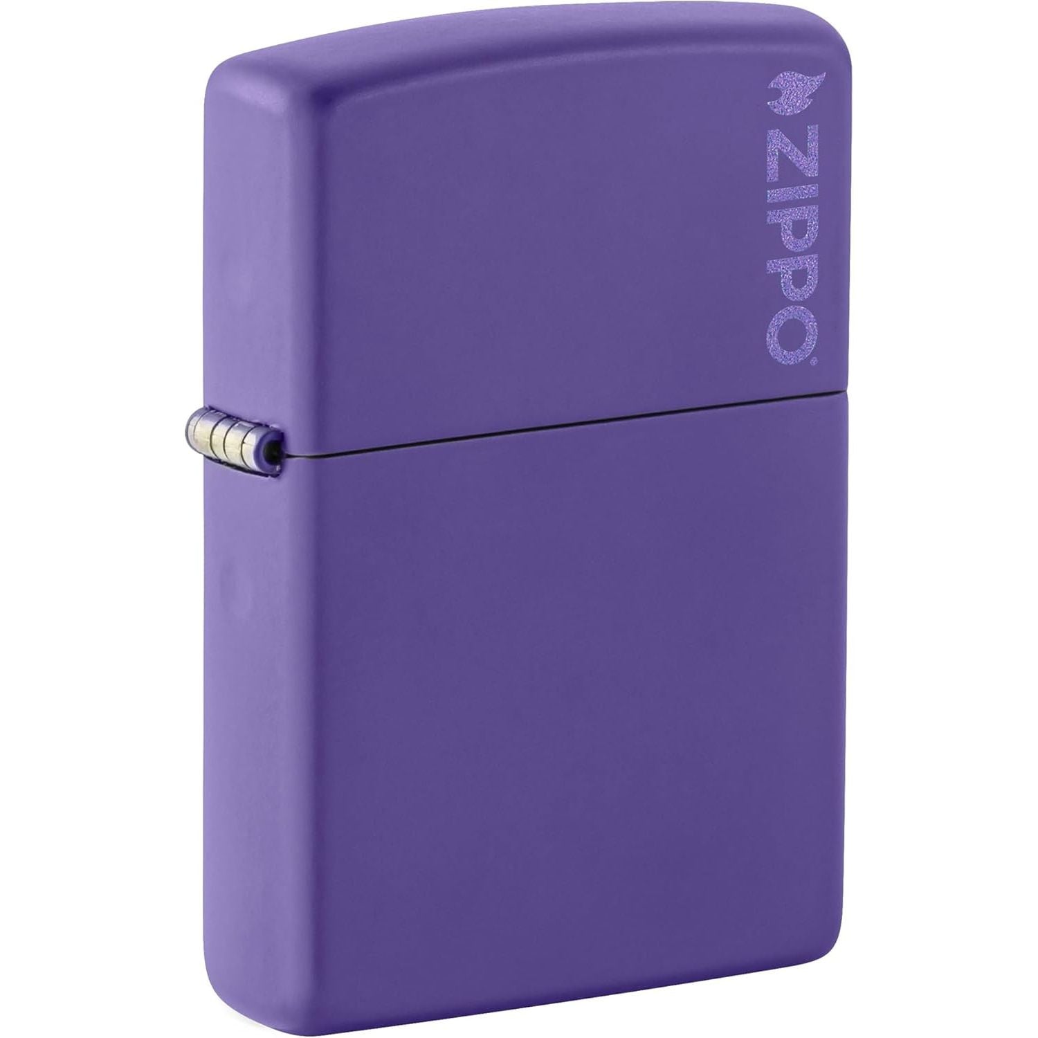 Buy now Zippo 218 Classic Black Matte Pocket Lighter Purple Logo at indiglob india