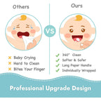 Buy now Papablic Baby Tongue Cleaner, Baby Oral Cleaner, Disposable Infant Mouth Cleaner Newborn, Upgrade Gum Cleaner with Paper Handle or Infants Ages 0-2 Years, 40 Pack at indiglob india