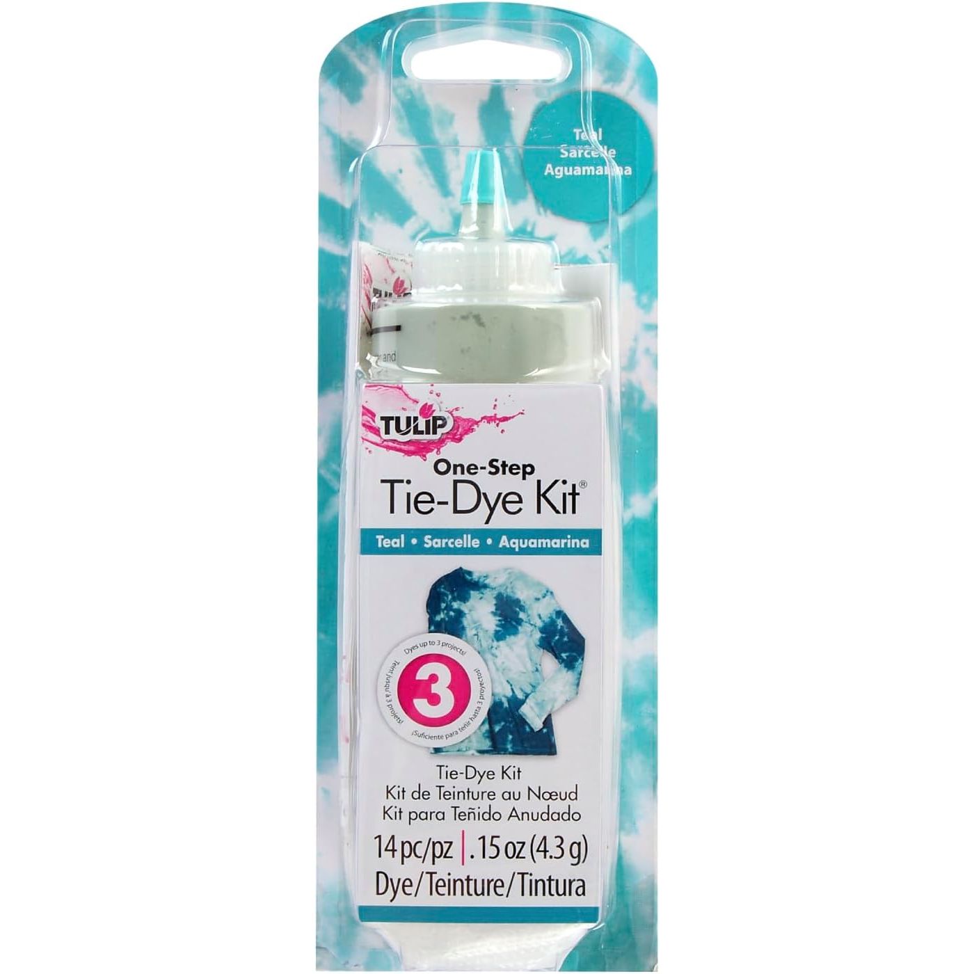 Buy now Tulip One-Step Tie-Dye Kit, Vibrant Colors for Fabric 4 fl oz, Yellow Teal at indiglob india