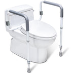 WeHwupe Toilet Safety Rail for Seniors, Height & Width Adjustable Handles