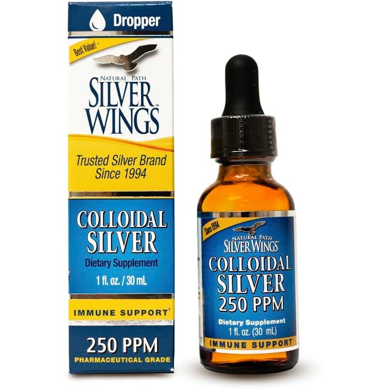Buy now Natural Path Silver Wings Colloidal Silver Liquid - Enhanced Immune Support Supplement - 250ppm (1250mcg) - 2oz Dropper 1 Fl Oz (Pack of 1) Natural at indiglob india