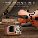 Buy now Vintage Greadio Walnut Wood Bluetooth Speaker Radio - Retro Style, Bass Enhancement, Loud Volume, Bluetooth 5.0, MP3 & FM Radio at indiglob india