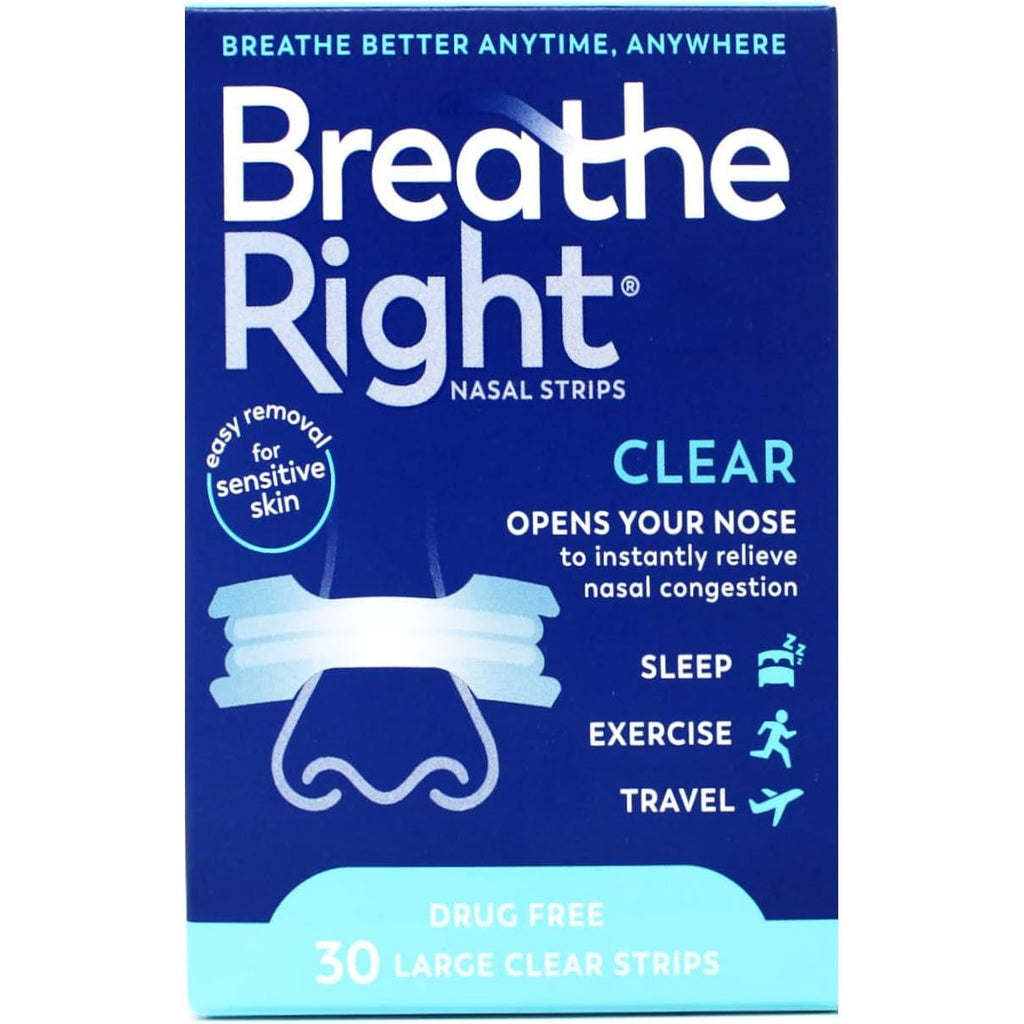 Buy now Breathe Right Nasal Strips Clear For Sensitive Skin Large 30 Each Default at indiglob india