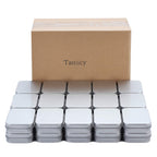 Tamicy Metal Rectangular Empty Hinged Tins, Pack of 40, Silver