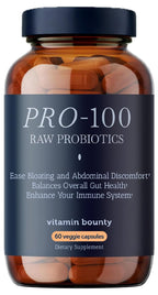 Vitamin Bounty Pro-100 Probiotic 100 Billion CFU - 13 Strains for Digestive Health & Immune Support - High Potency Probiotics for Women & Men - Delayed Release Capsules for Gut Health - 60 Count
