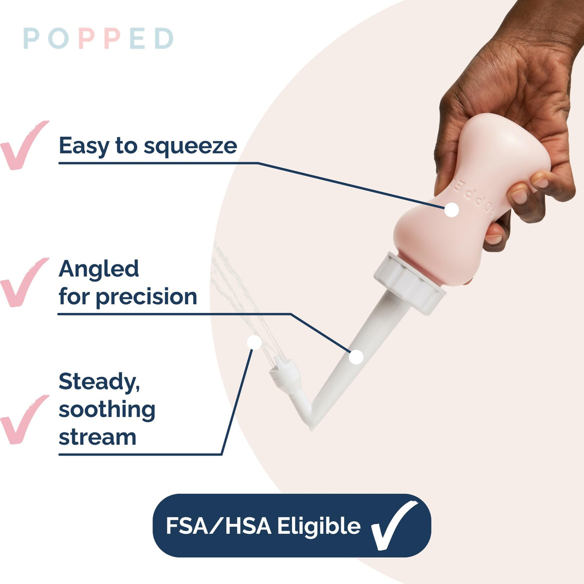 Popped Upside Down Peri Bottle for Postpartum Care, FSA HSA Eligible, 10 oz