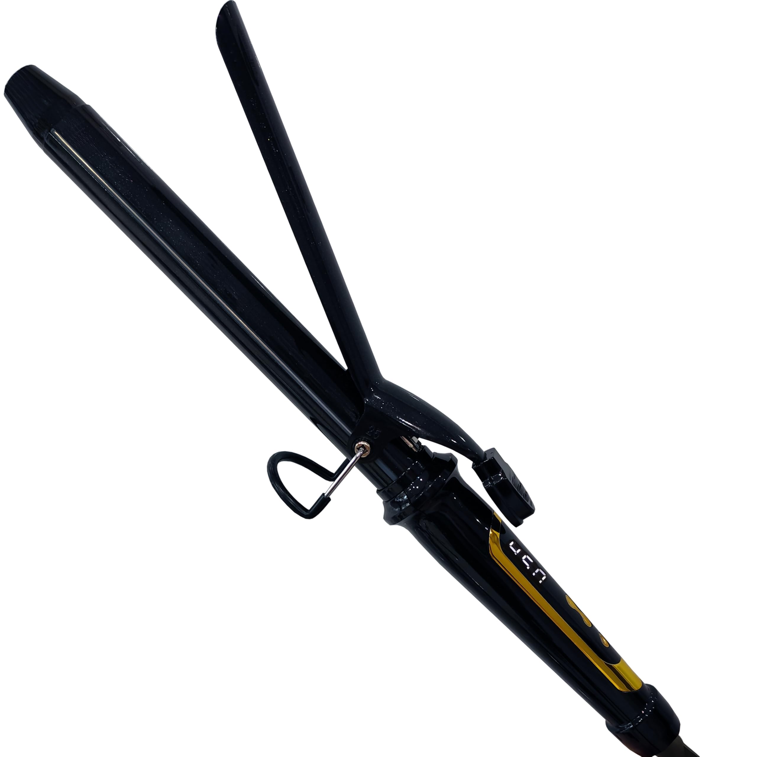 abp 3/4 Inch Extra Long Barrel Curling Iron with Clamp Instant Heat to 450F | Ceramic Coating with LCD Display, 0.75 Inch Hair Style Tools for Short/Medium Hair, Designed for Women & Girls