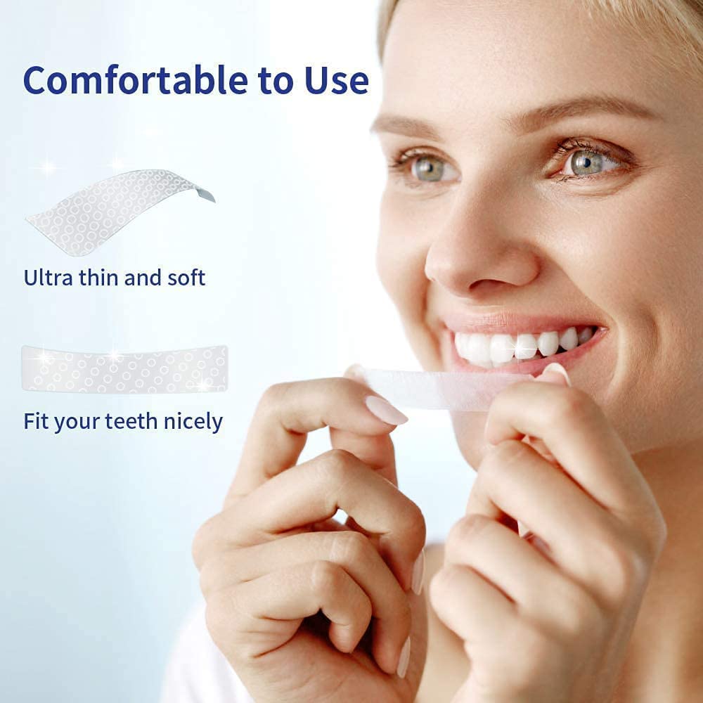 Teeth Whitening Strips, 28 Pcs Whitening Strips for Teeth Sensitive, Effective and Safe Whiting Stripes Reduced Sensitivity White-Strips, Helps Remove Smoking/Coffee/Soda/Wine Stain (14 Treatments)