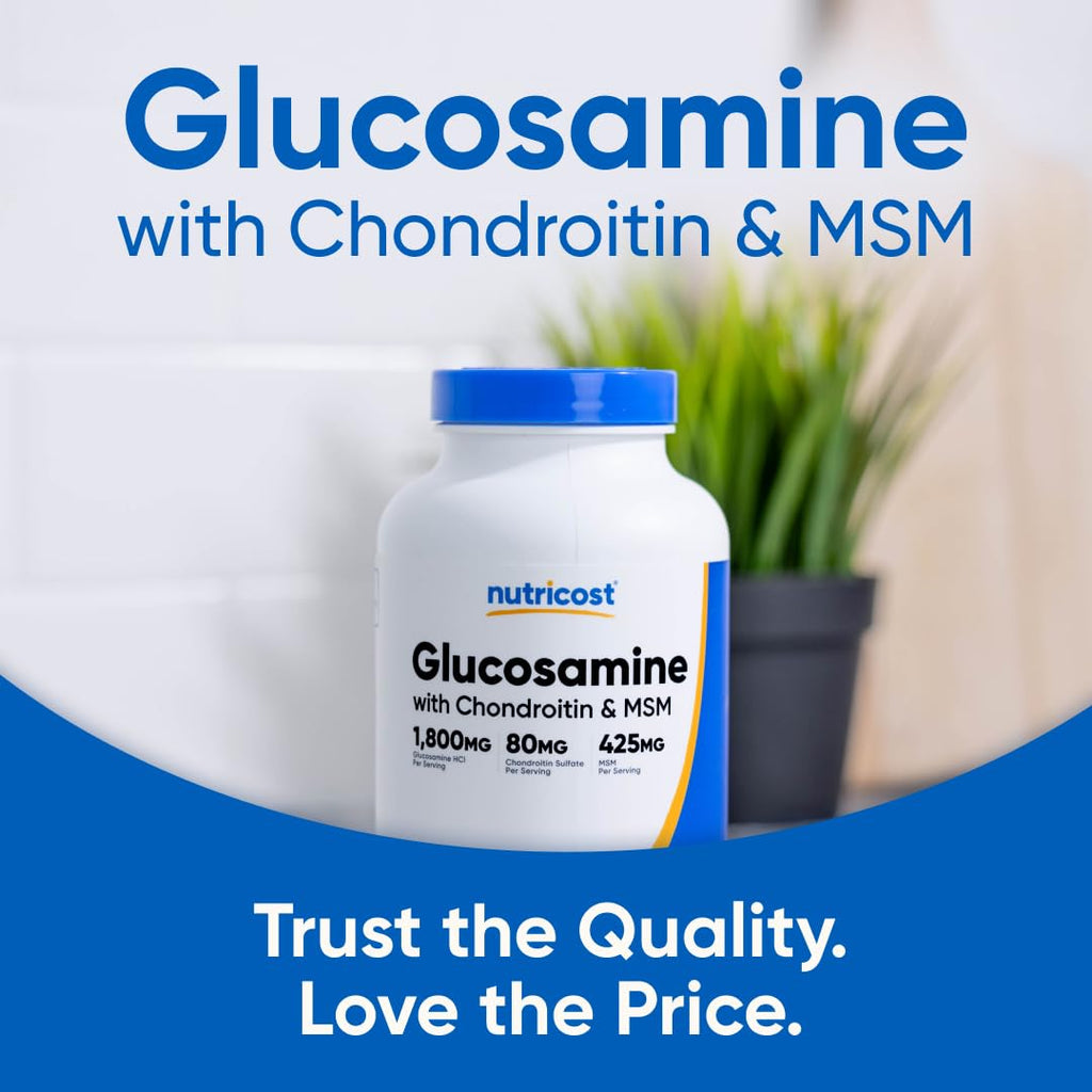 Nutricost Glucosamine 1800mg with Chondroitin & MSM, 240 Tablets, GMO-Free | 120 Servings, Gluten Free
