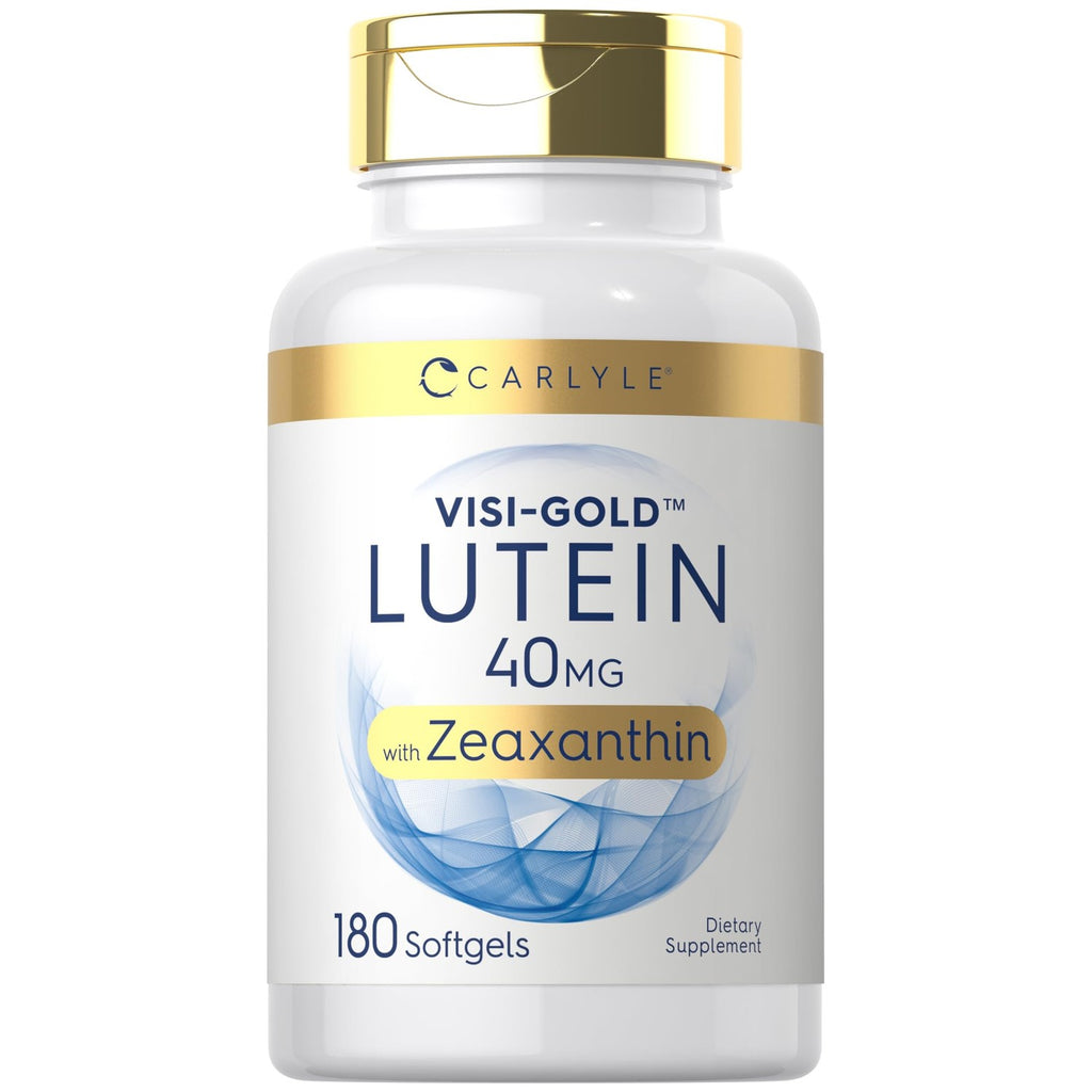 Carlyle Lutein and Zeaxanthin Supplement | 40mg | 180 Softgels | Pills for Eyes | Eye Health Vitamins | Visi-Gold | Non-GMO and Gluten Free