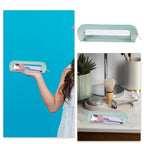 Psyqtsuary Small Clear Makeup Bag in mint green PU leather. Stylish, compact design perfect for organizing cosmetics authentically.