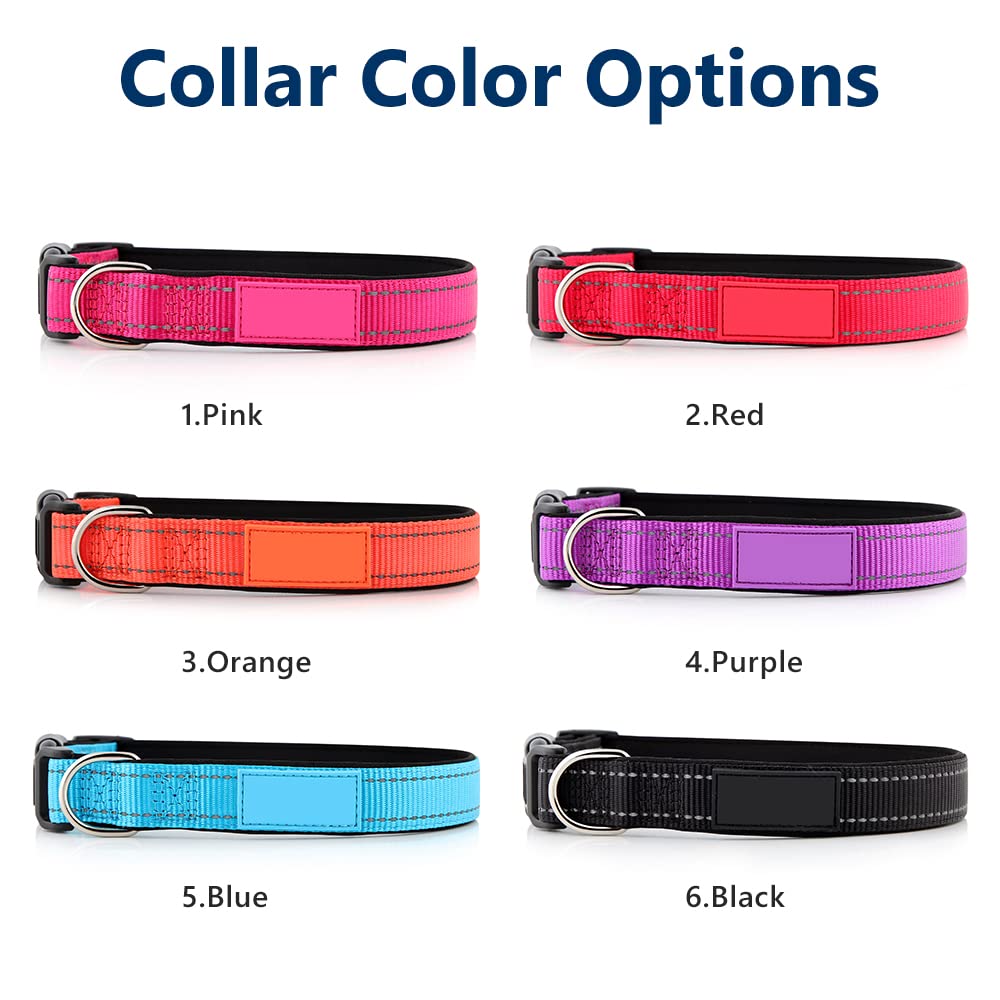 Personalized Dog Collars Custom with Pet Name & Phone for Small Medium Dogs