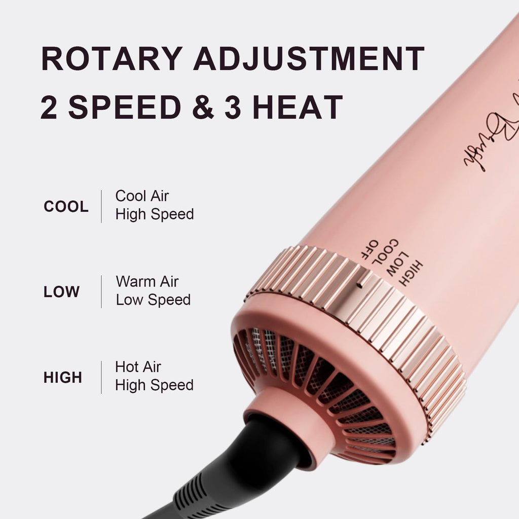 Versatile 4-in-1 travel hair dryer with rotary adjustment, 2 speeds, and 3 heat settings. Verified by CuratCart.