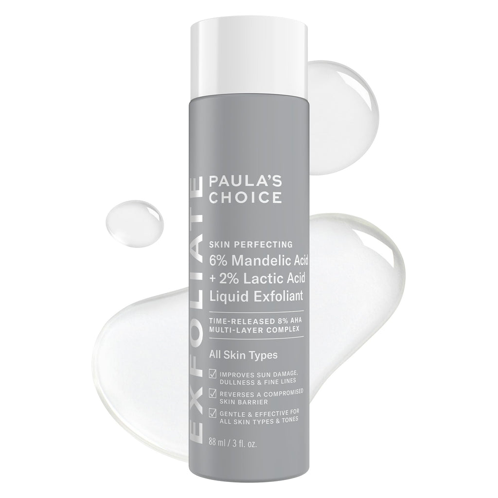 Paula's Choice 6% Mandelic + 2% Lactic Acid Liquid Exfoliant | Gentle AHA Exfoliation for Discoloration, Bumpy Texture & Radiance, for Sensitive Skin, Fragrance-Free