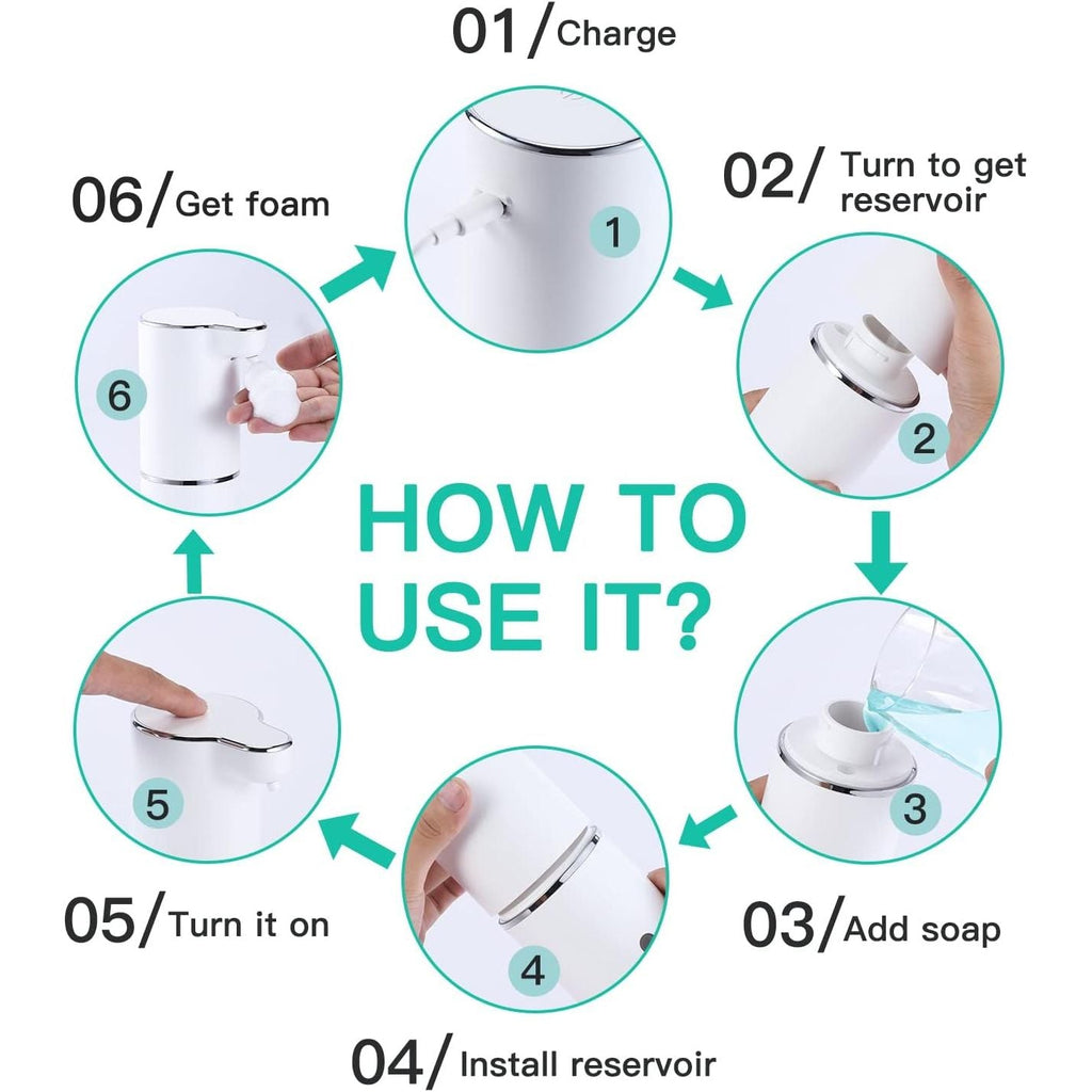 Buy now LAOPAO Soap Dispenser, Automatic Foaming Hand Soap Dispenser Touchless Rechargeable Bathroom Countertop Soap Pump for Kids Xmas Gift 300ml at indiglob india
