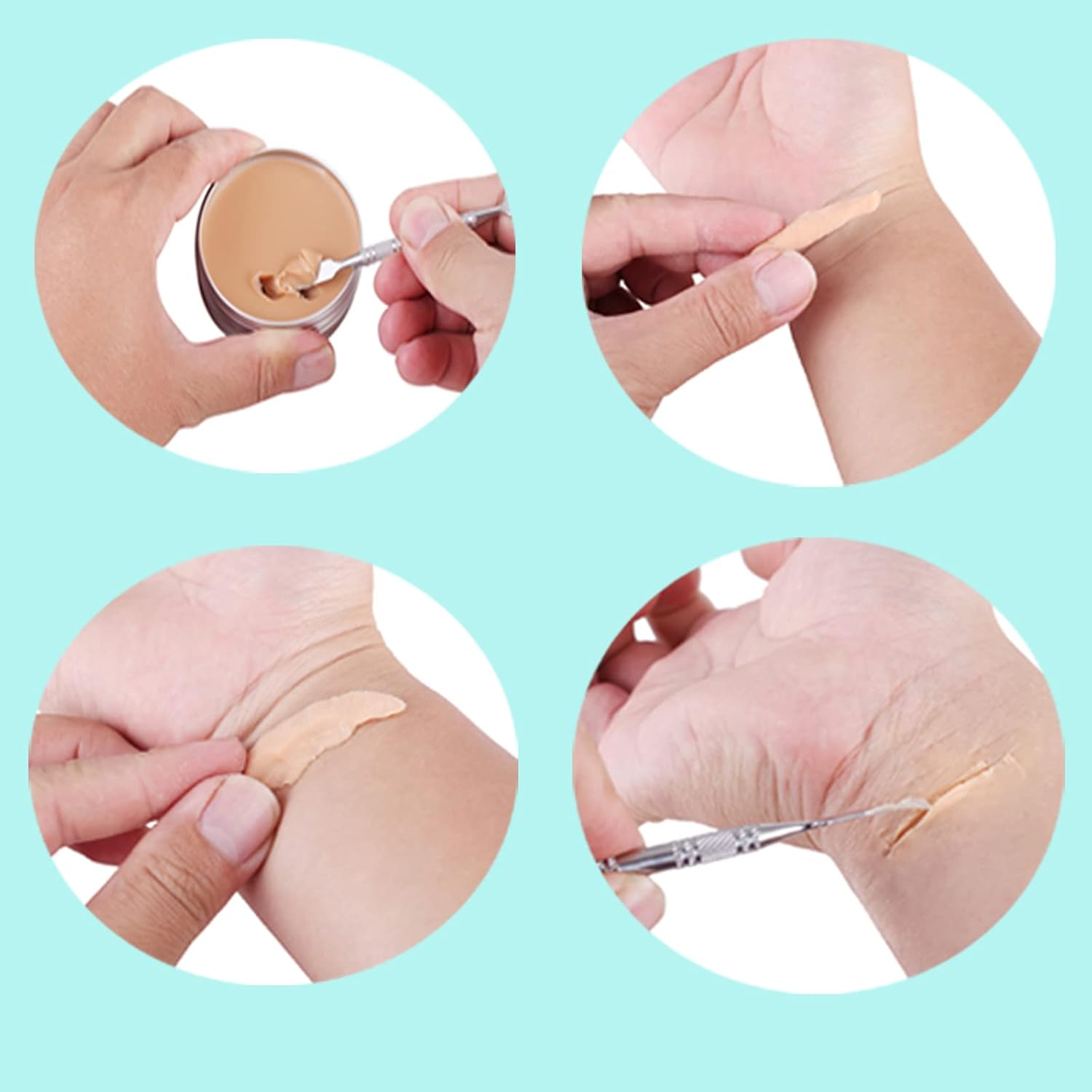 Buy now MEICOLY 3pcs SFX Special Effects Makeup Kit - Fake Nose Putty, Scar Wax, Fake Blood Scab Gel, Dark at indiglob india