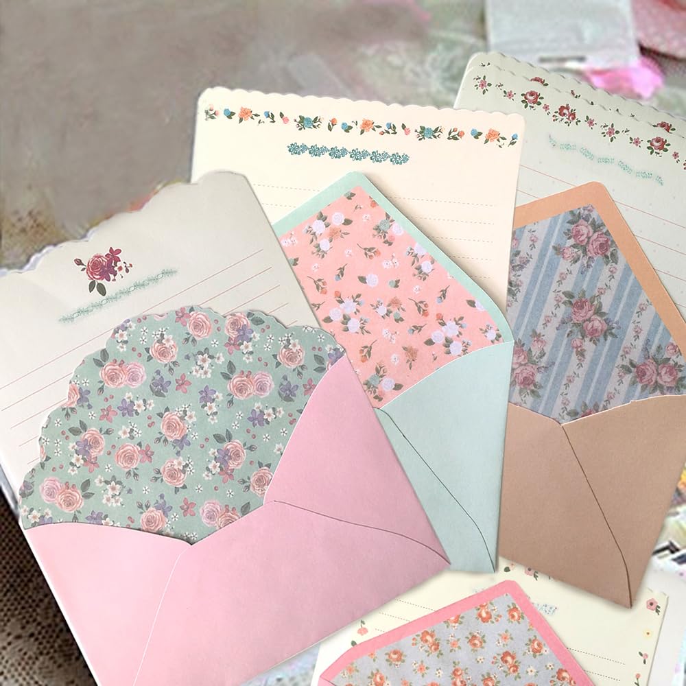 SCStyle 32 Cute Writing Paper with 16 Envelope -(Letter Paper 7.1x5.2 inch)