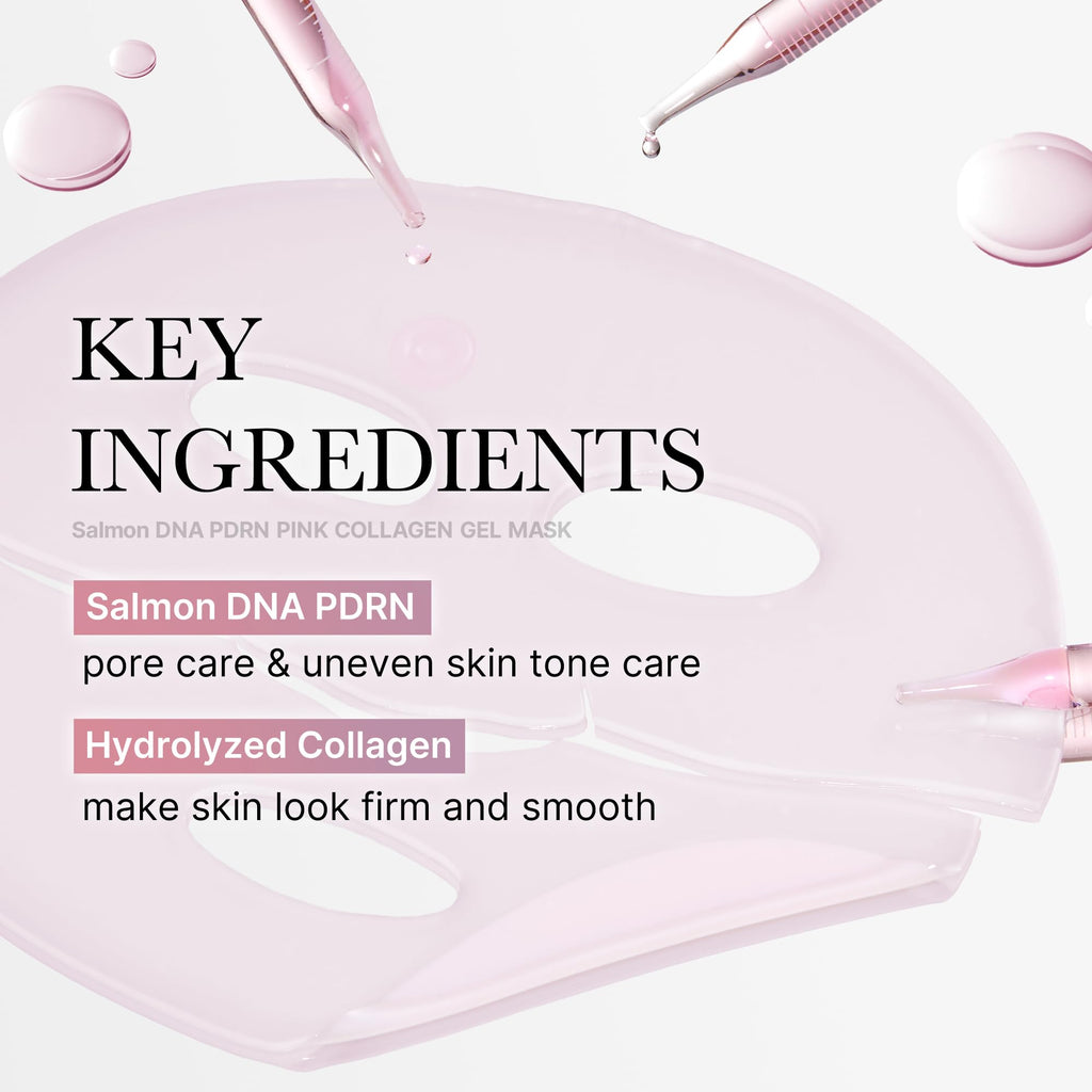 medicube Salmon DNA PDRN pink collagen jelly gel mask | overnight face mask for glass glow skin- elasticity, hydrating, firming and moisturizing | korean skincare, 28g, 1ea