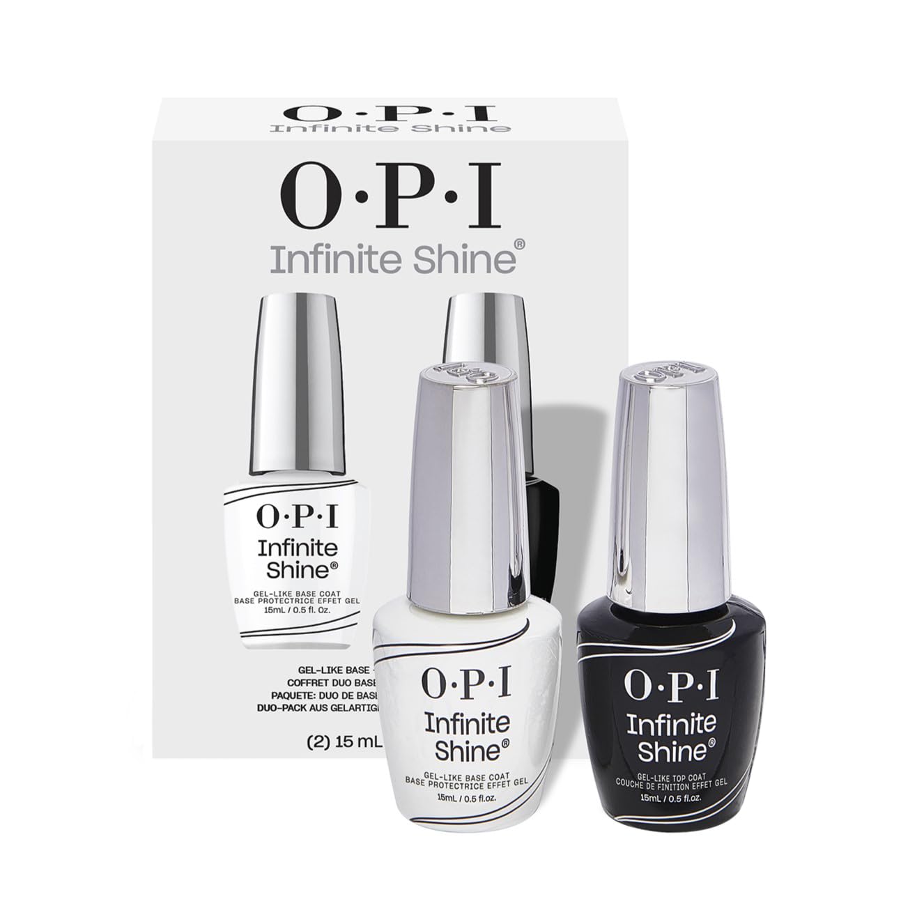OPI Infinite Shine | Clear Gel Like Nail Polish Base Coat & Top Coat | Long Wear Nail Polish | Vegan, Long Lasting, Protects Nails