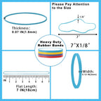 Large Rubber Bands Heavy Duty, 7 Inch, 100Pcs, Long Rubber Band