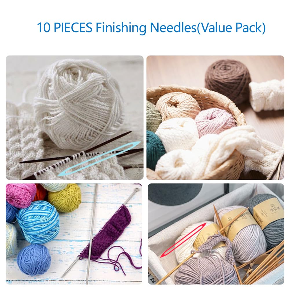 Large Eye Finishing Yarn Needles for Sewing Weaving in Ends,Knitting Crochet Darning Tapestry Plastic Needles for Thick Bulky Yarn
