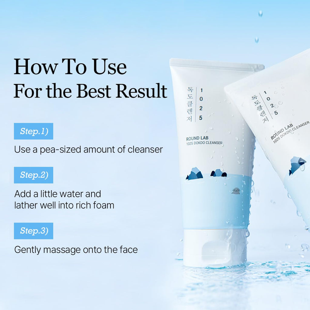 Buy now ROUND LAB 1025 Dokdo Cleanser 5.07 Fl Oz, Low pH Facial Cleanser for Sensitive Skin, Rich Soft Bubbles for Deep Cleansing and Makeup Removal, Hydrating Face Wash with Deep Sea Water, Korean Skin Care at indiglob india