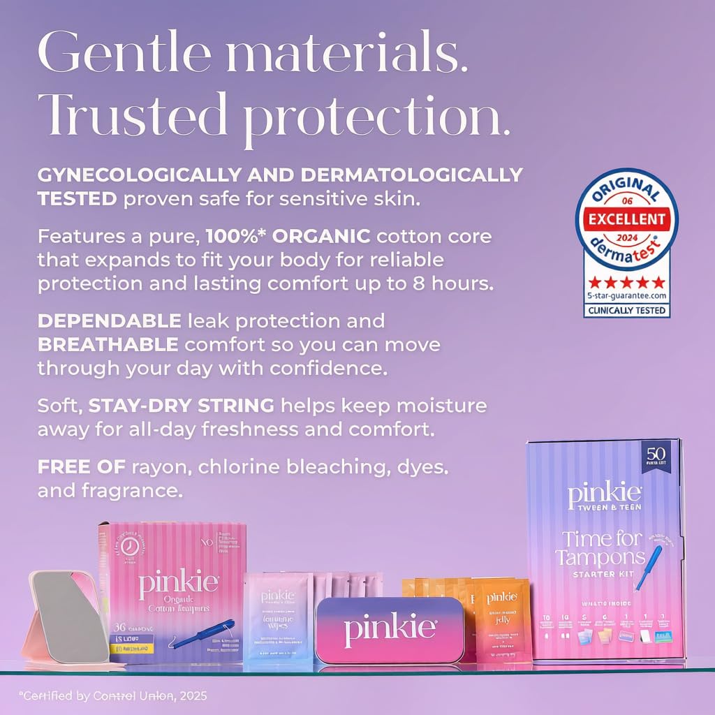 Pinkie Time for Tampons Starter Kit for Teens & Beginners - 50 Piece Set
