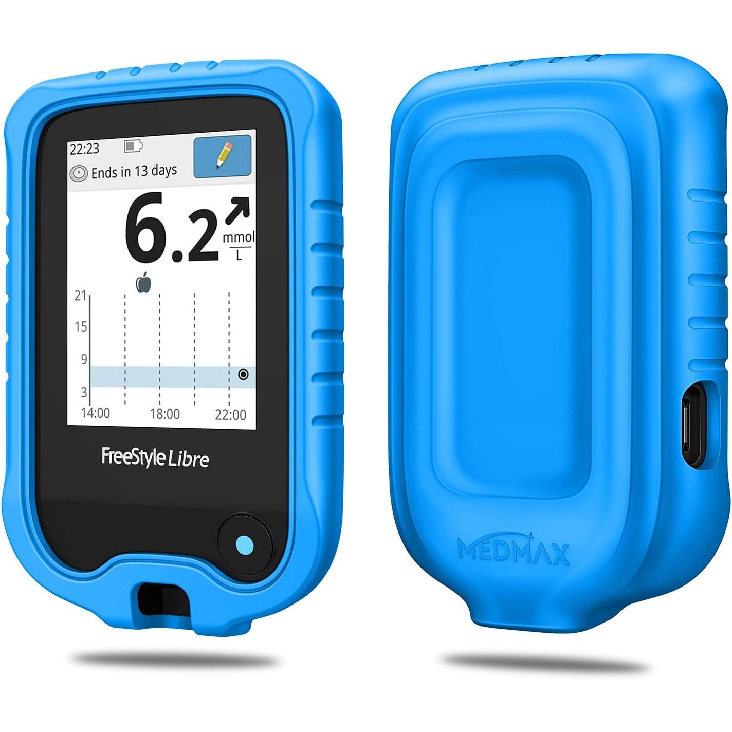 Buy now Silicone Case for Freestyle Libre 3 2 / Libre Reader, Lightweight Shockproof Anti Slip Protective Cover Soft Gel Skin with Raised Bezel (Black) Blue at indiglob india