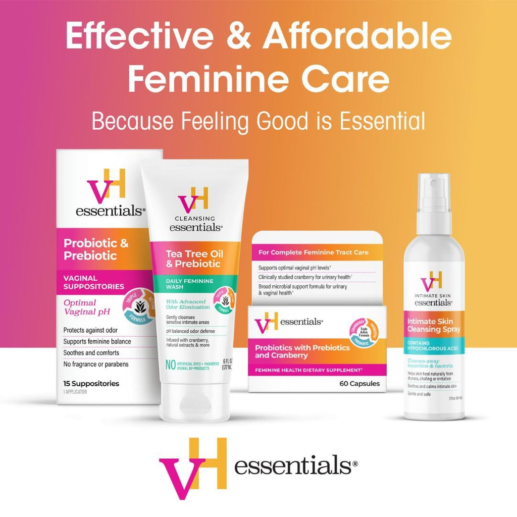 vH Essentials Intimate Cleansing Spray, with Hypochlorous Acid, 3 fl oz