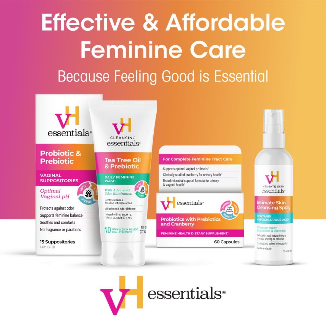 vH Essentials Intimate Cleansing Spray, with Hypochlorous Acid, 3 fl oz