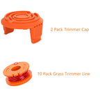 12 Pack Trimmer Spool Line for Worx , WA0010 Replacement Weed Wacker String