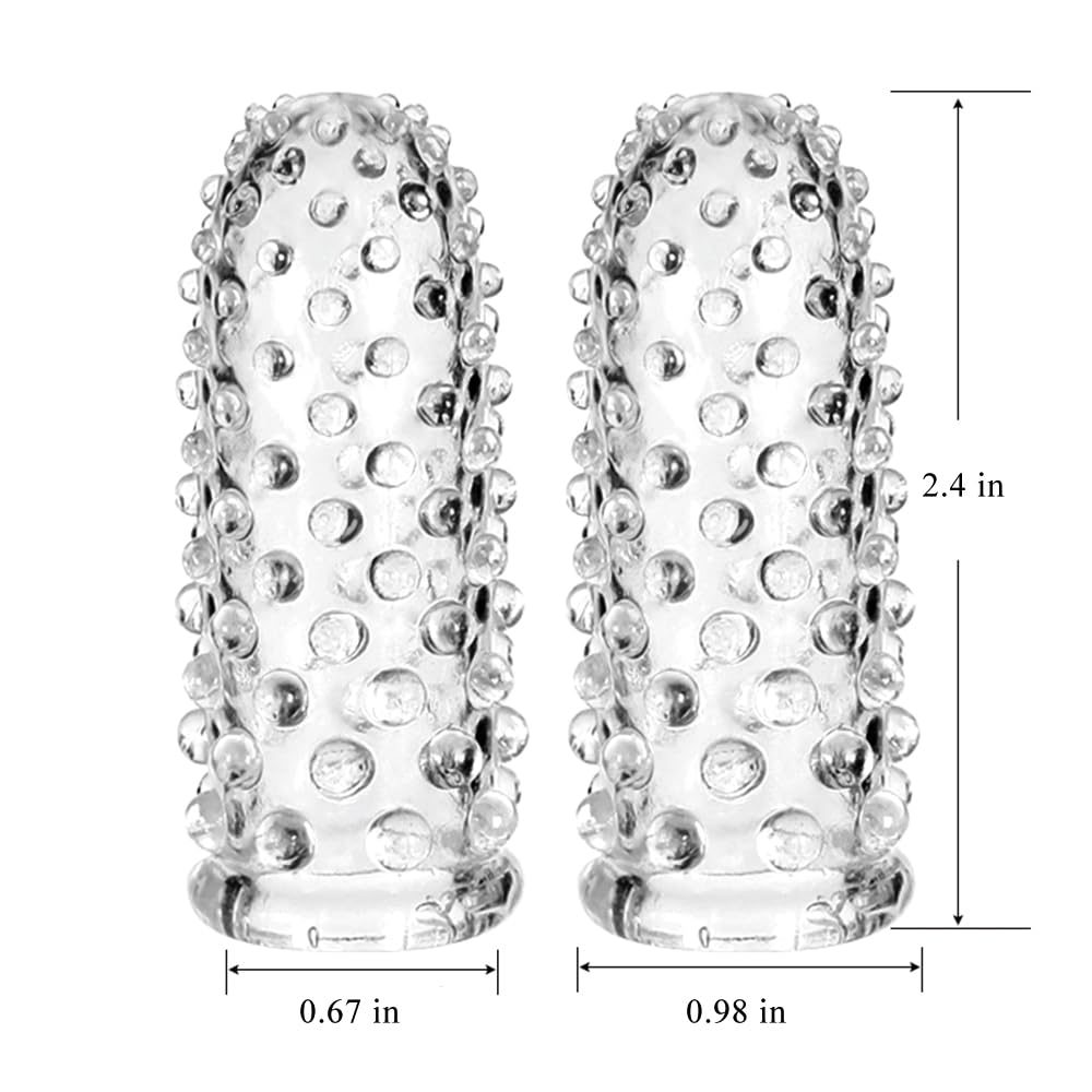 2Pcs Adult Finger Vibrator Accessories, Finger Sleeve Finger Cots Finger Condoms Vagina Clitoral Nipple G-Spot Stimulator Anal Sex Toys for Adults Women Men Couples