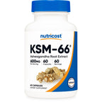 Nutricost KSM-66 Ashwagandha Root Extract (600mg) 60 Capsules | 5% Withanolides & BioPerine, Full-Spectrum Root Extract