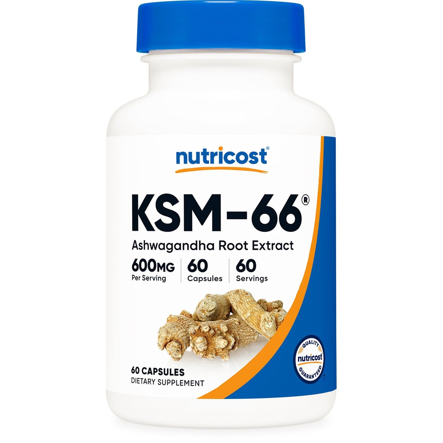 Nutricost KSM-66 Ashwagandha Root Extract (600mg) 60 Capsules | 5% Withanolides & BioPerine, Full-Spectrum Root Extract