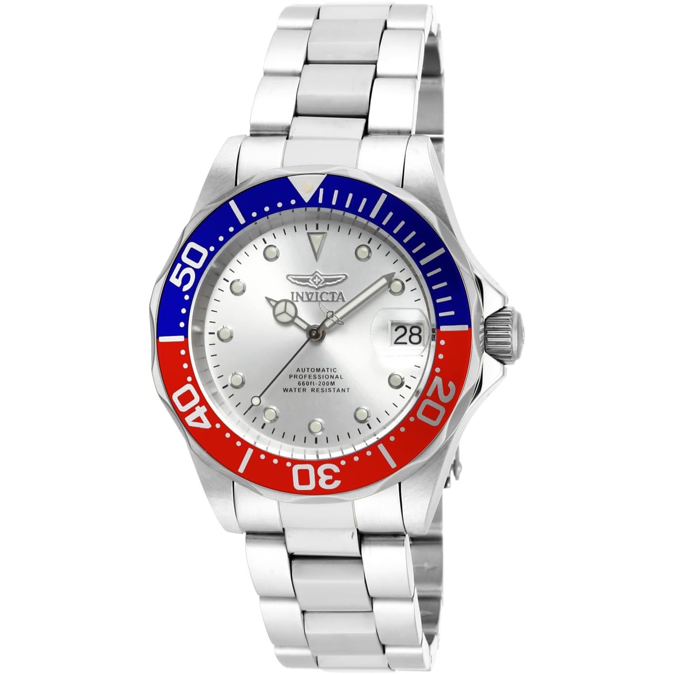 Buy now Invicta Men's Pro Diver Collection Automatic Watch Standard Silver at indiglob india