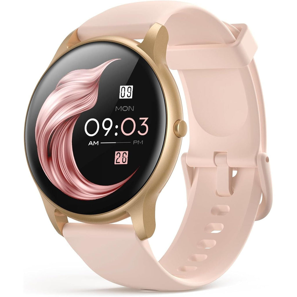 Buy now AGPTEK Smart Watch for Women, 5ATM Waterproof Smartwatch for Android and iOS Phones, Fitness Tracker Watch with 100+ Sports Modes, Heart Rate Monitor Pedometer Sleep Monitor, Pink at indiglob india
