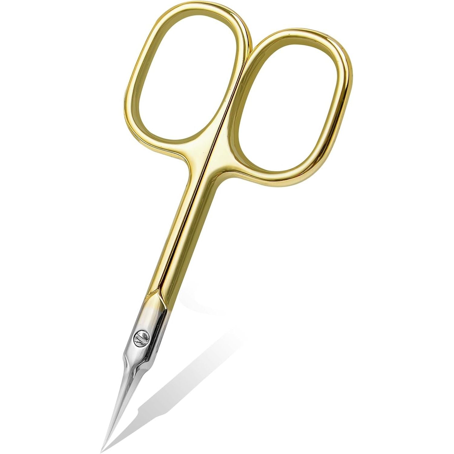 Buy now CGBE Cuticle Scissors Extra Fine Curved Blade, Super Slim Manicure Scissors for Cuticles Professional Small Scissors with Precise Pointed Tip Grooming Blades, Eyebrow, Eyelash, and Dry Skin - Silvery Gold at indiglob india