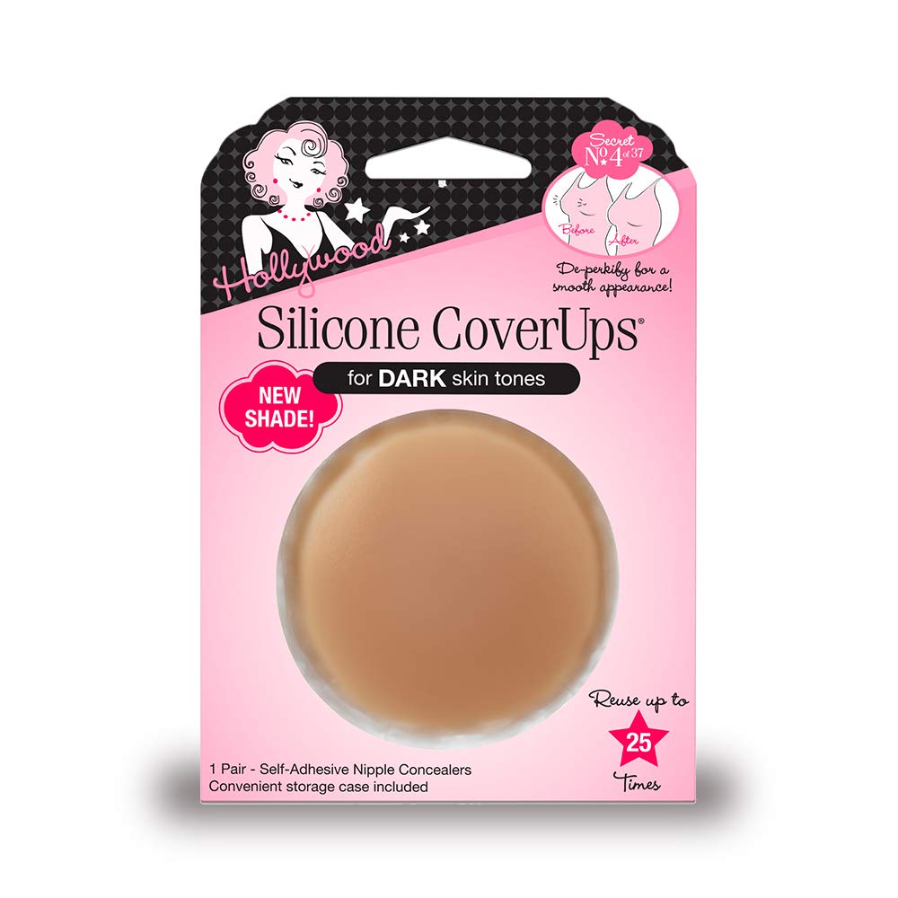 Buy now Hollywood Fashion Secrets Silicone Coverups, Hypoallergenic, Reusable, Washable, Gentle on Skin, Ultra Thin, Self Adhesive, Dark Shade, 1 Pack Size 1 (Pack of 1) Dark at indiglob india