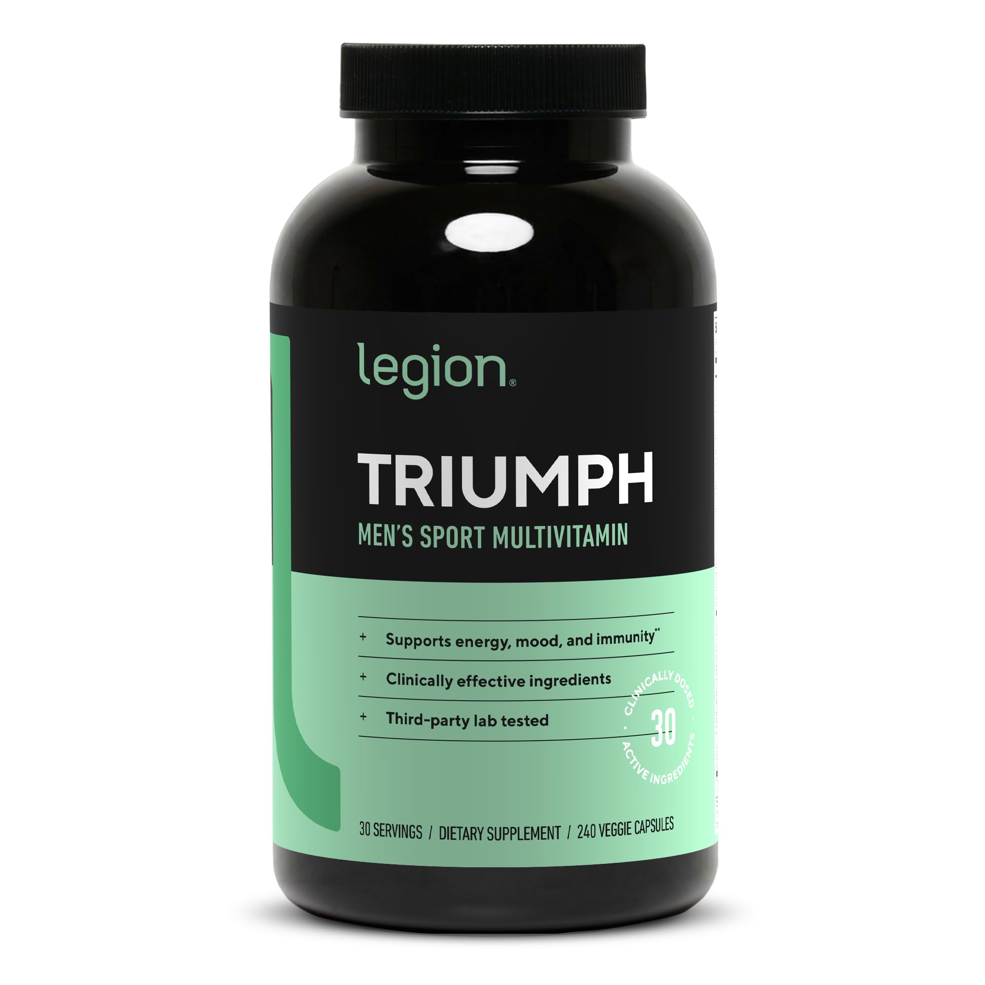 LEGION Triumph Men's Sport Vitamin - Complete Multivitamin for Men - Daily Vitamins for Men to Boost Health and Performance - Men's Multivitamin with 21 Vitamins & Minerals - 30 Servings