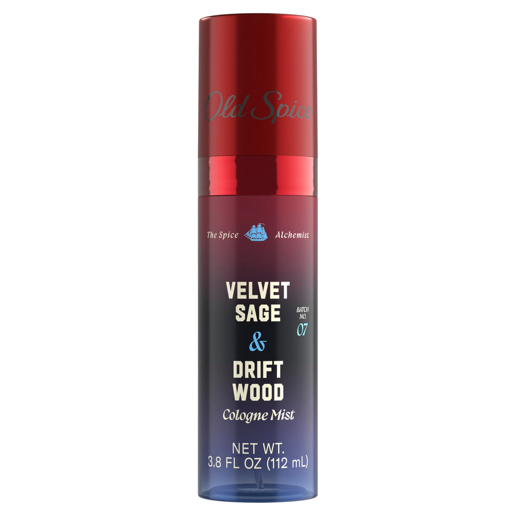 Old Spice Cologne Mist for Men, The Spice Alchemist Collection, 24/7 Cologne Infused Scent, No Trade Off Formula, Free of Parabens & Phthalates, Velvet Sage + Driftwood Scent, 3.8 oz