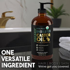 BALM OF GILEAD Organic Castor Oil for Skin Hydration - Therapeutic Cold Pressed, USDA Certified 100% Pure, Glass Bottle - 16 oz Unrefined, Hexane Free, Castor Oil for Hair & Eyelashes Growth