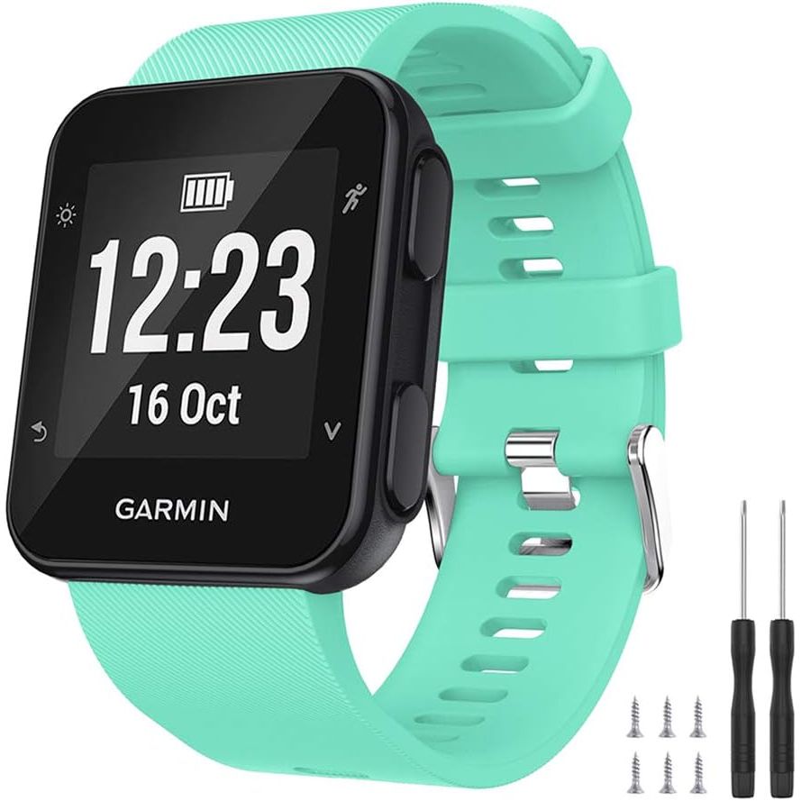 Buy now Watbro Band Compatible with Garmin Forerunner 35, Soft Silicone Watch Band Replacement Strap, for Garmin Forerunner 35 Smart Watch, Fit 5.11-9.05 Inch (130mm-230mm) Wrist Teal-a at indiglob india