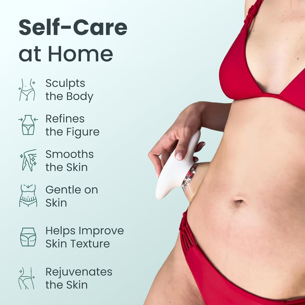 SCULPIFLEX – Original 3-in-1 Body Sculpting Machine for Firmer-Looking Skin – Lymphatic Drainage Massager & Cellulite Massage Tool for Stomach, Arms, Legs, and Thighs + 1x Gel