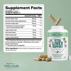 VITAL NUTRITIVE Milk Thistle Liver Support Supplement - Silymarin | 9-in-1 liver support formula with organic milk thistle (silymarin). Non-GMO, gluten-free. 30-day supply.